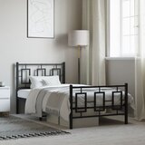  Metalni okvir kreveta uzglavlje i podnožje crni 100x200 cm | shoptok.hr