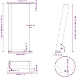  Noge za konzolni stol u obliku slova U 2 kom prirodni čelik 28 x (72-73) cm čelik - Prirodna 28 x (72-73) cm 1 | shoptok.hr