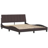 vidaXL Posteljni okvir brez vzmetnice temno rjav 160x200 cm blago, (21670733) | Shoptok.si