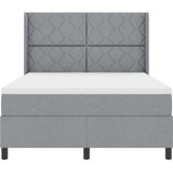  LED Box Spring Krevet Svijetlo siva 140 x 200 cm tkanina | shoptok.hr