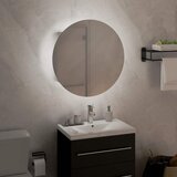  Kupaonski ormarić s okruglim ogledalom LED bijeli 40x40x17,5 cm | shoptok.hr