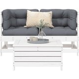  Vrtna sedežna garnitura 3-delna bela trdna borovina, (21145478) | Shoptok.si