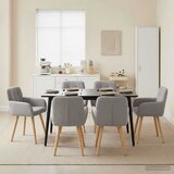 vidaXL Trpezarijske stolice 6 pcs Bouclé Svjetlosiva 59 x 57 x 85 cm | shoptok.hr