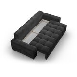 Cosmopolitan Design Temno siva žametna raztegljiva sedežna garnitura s prostorom za shranjevanje 250 cm Wicklow – | Shoptok.si