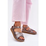 Maciejka Ladies leather sandals on platform Cene