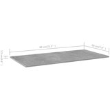 Police za knjige 4 kom siva boja betona 80x20x1 5 cm od iverice | shoptok.hr
