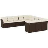  11-dijelni set vrtnih sofa od poliratana s jastucima smeđi | shoptok.hr