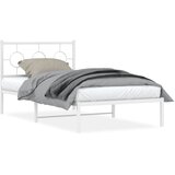  Metalni okvir za krevet s uzglavljem bijeli 100x190 cm | shoptok.hr