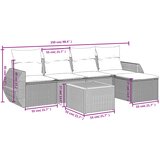  6-dijelni set vrtnih sofa od poliratana s jastucima sivi | shoptok.hr