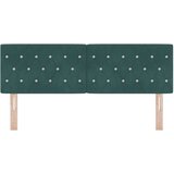 vidaXL Vzglavje z kristalnimi gumbi, oblazinjeno, temno zeleno, 160 cm, žamet, (22049271) | Shoptok.si
