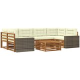  Set vanjskih sofa 7 kom. Prirodna i krem Poliester | shoptok.hr