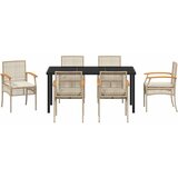  Vrtni set za objed s jastukom 7 pcs Bež i crna Ratan | shoptok.hr