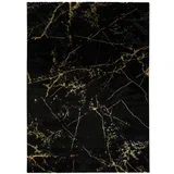 Črna preproga Gold Marble, 80 x 150 cm