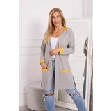 Kesi Two-color cape with a hood mustard+gray Cene