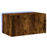 Maison Chic Stenska TV omarica - TV stojalo - Televizijska omarica z LED lučkami dimljeni hrast 60x35x31 cm, (21699585) Cene