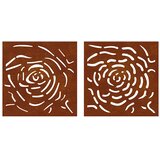  Vrtni zidni ukrasi 2 kom 55 x 55 cm čelik COR-TEN uzorak ruže | Eponuda.com