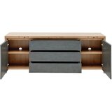 Lesnina-XXXL mizica za hi-fi naprave larios, barva hrasta, siva | Shoptok.si