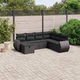  7-dijelni set vrtnih sofa od poliratana s jastucima crni Crna 70 x 62.5 x 69 cm | shoptok.hr