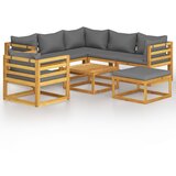 The Living Store Vrtna sedežna garnitura z blazinami 8-delna trden akacijev les - Vrtna Garnitura, (21460440) | Shoptok.si