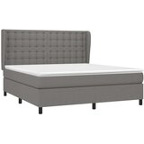  Box spring postelja z vzmetnico temno siva 180x200 cm blago, (21118404) | Shoptok.si