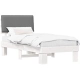  Krevetni okvir s tapiciranim uzglavljem Svijetlo siva Svjetlosiva 90 x 190 cm | Shoptok.si