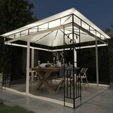 vidaXL sjenica s mrežom i LED svjetlosnim trakama 3 x 3 x 2,73 m krem | shoptok.hr