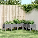 Maison Chic Cvetlično korito - Cvetlični Lonec z nogami svetlo sivo 160x120x42 cm PP, (21789704) | Shoptok.si