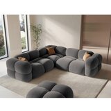 Cosmopolitan Design Siva žametna kotna sedežna garnitura Loretto – | Shoptok.si