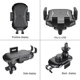 Techsuit vrhunski držač za automobil (CAPD032) s bežičnim punjenjem 10 W za nadzornu ploču / vjetrobransko staklo / ventilacijski otvor - crno | shoptok.hr