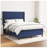vidaXL Box spring postelja z vzmetnico moder 140x190 cm blag Cene
