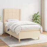 vidaXL Krevet s oprugama i madracem krem 90 x 200 cm od tkanine Cijene