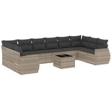 Maison Chic Seti vrtnega pohištva - Vrtna garnitura - Vrtni pohištvo set 11-delna z blazinami sv. siv poli ratan, (21810049) | Shoptok.si