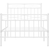  Metalni okvir kreveta uzglavlje i podnožje bijeli 90x190 cm | shoptok.hr