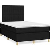 vidaXL Box spring postelja z vzmetnico LED črna 120x190 cm blago Cene