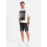 Ombre Men's denim shorts with rolled up leg - black | Eponuda.ba