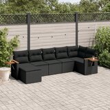 vidaXL 7-dijelni set vrtnih sofa od poliratana s jastucima crni | shoptok.hr