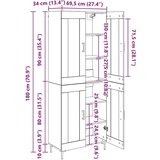  Kuhinjski ormarić 2 pcs Crni hrast 69 5 x 34 x 180 cm Konstruirano drvo | shoptok.hr