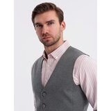 Ombre Fitted elegant men's structured knit vest - graphite | shoptok.hr