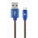 Gembird CC USB2J AMCM 1M BL Premium jeans denim Type C USB cable with metal connectors, 1m, blue Cene