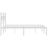  Metalni okvir za krevet s uzglavljem bijeli 150x200 cm | shoptok.hr