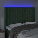  LED posteljno vzglavje temno zeleno 147x16x118/128 cm žamet, (20953126) | Shoptok.si