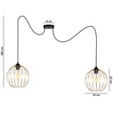  Luster na sajli MATT 2xE27/60W/230V pauk crna/zlatna | Eponuda.com