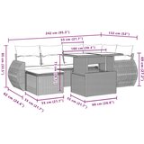 vidaXL 7-dijelni set vrtnih sofa od poliratana s jastucima smeđi | shoptok.hr