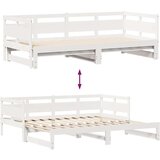 vidaXL izvlečna dnevna postelja s predali bela 90x200cm trdna borovina, (21303651) | Shoptok.si