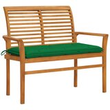  Klupa sa zelenim jastukom 112 cm od masivne tikovine | shoptok.hr