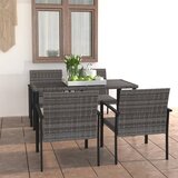  5-dijelni vrtni blagovaonski set od poliratana sivi | shoptok.hr
