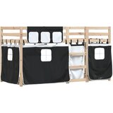 vidaXL pograd z zavesami bel in črn 90x200 cm trdna borovina, (21152168) | Shoptok.si