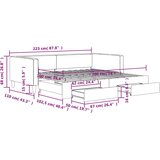vidaXL Izvlečna dnevna postelja s predali črna 100x200 cm blago | Shoptok.si