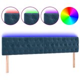 Maison Chic LED Posteljno vzglavje - Vzglavna omarica - Nočna omarica temno modro 200x7x78/88 cm žamet, (21710237) | Shoptok.si