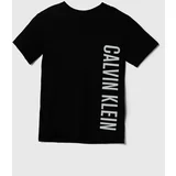 Calvin Klein Jeans otroška kratka majica za na plažo črna barva